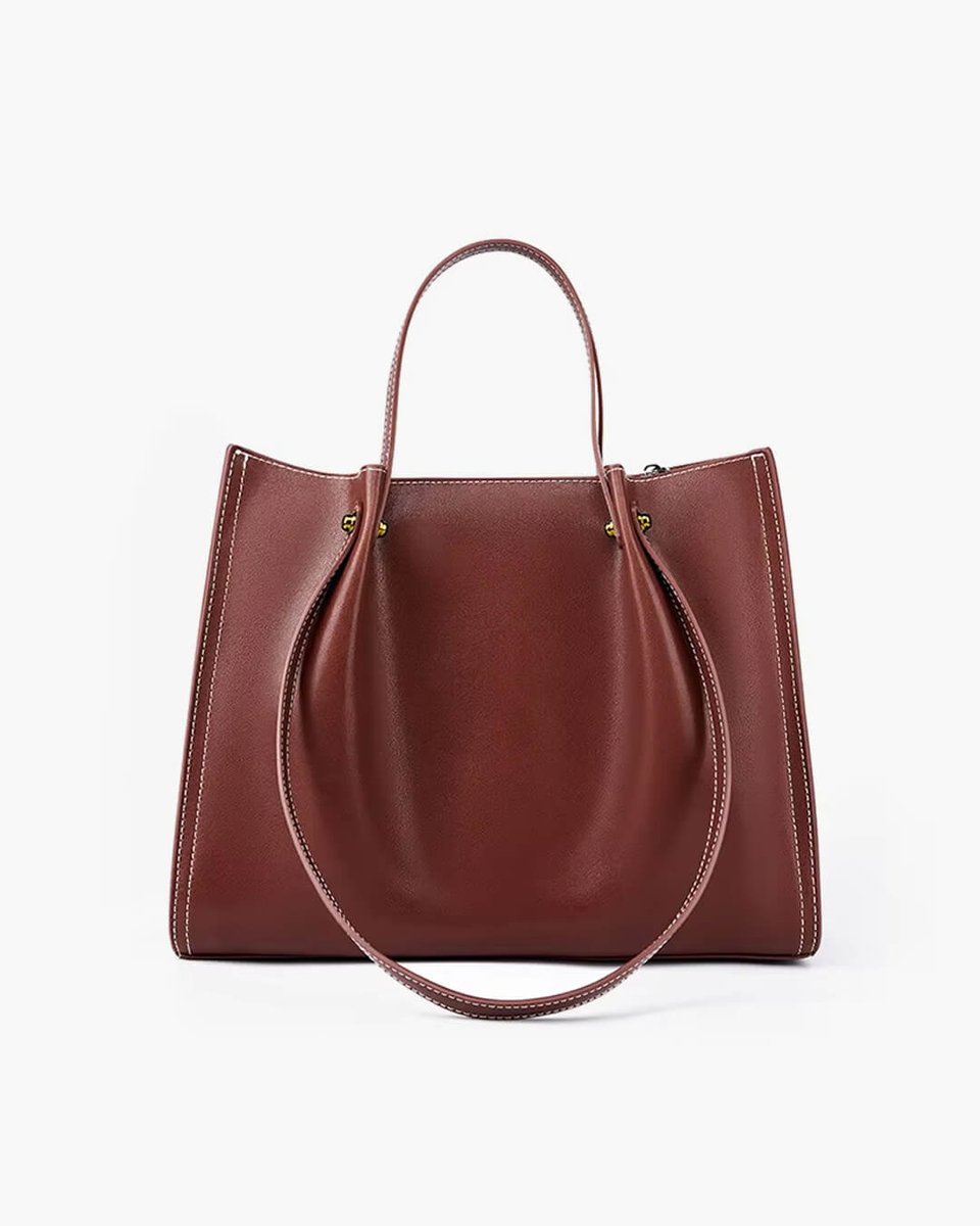 Eva | Minimalistische Vegan Leren Ruime Tote Bag