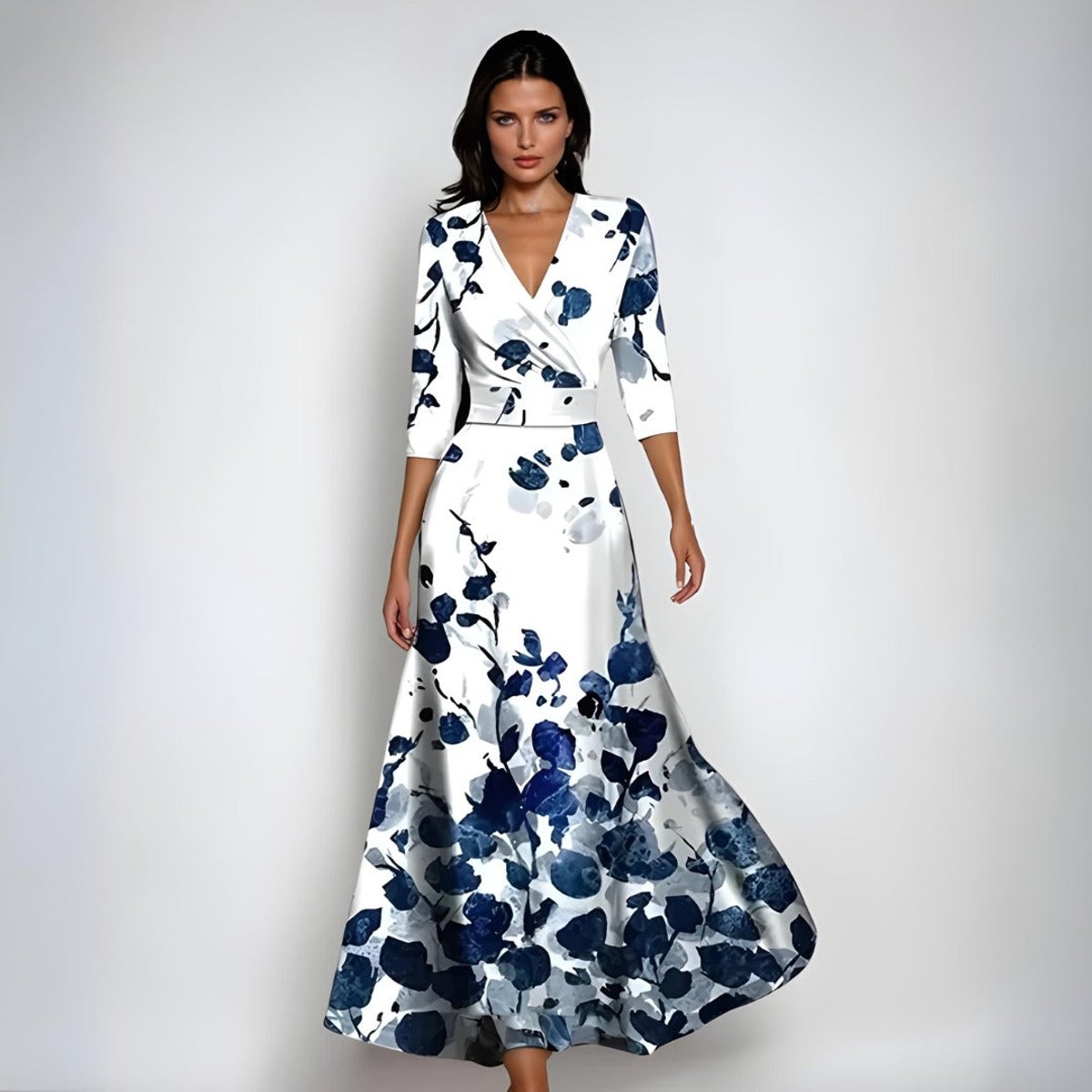 Mila | Moeder van de bruid jurk bloemenprint wikkel maxi-jurk