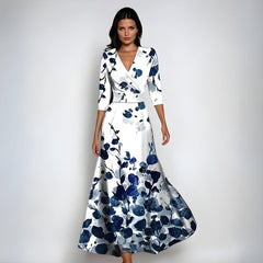 Mila | Moeder van de bruid jurk bloemenprint wikkel maxi-jurk