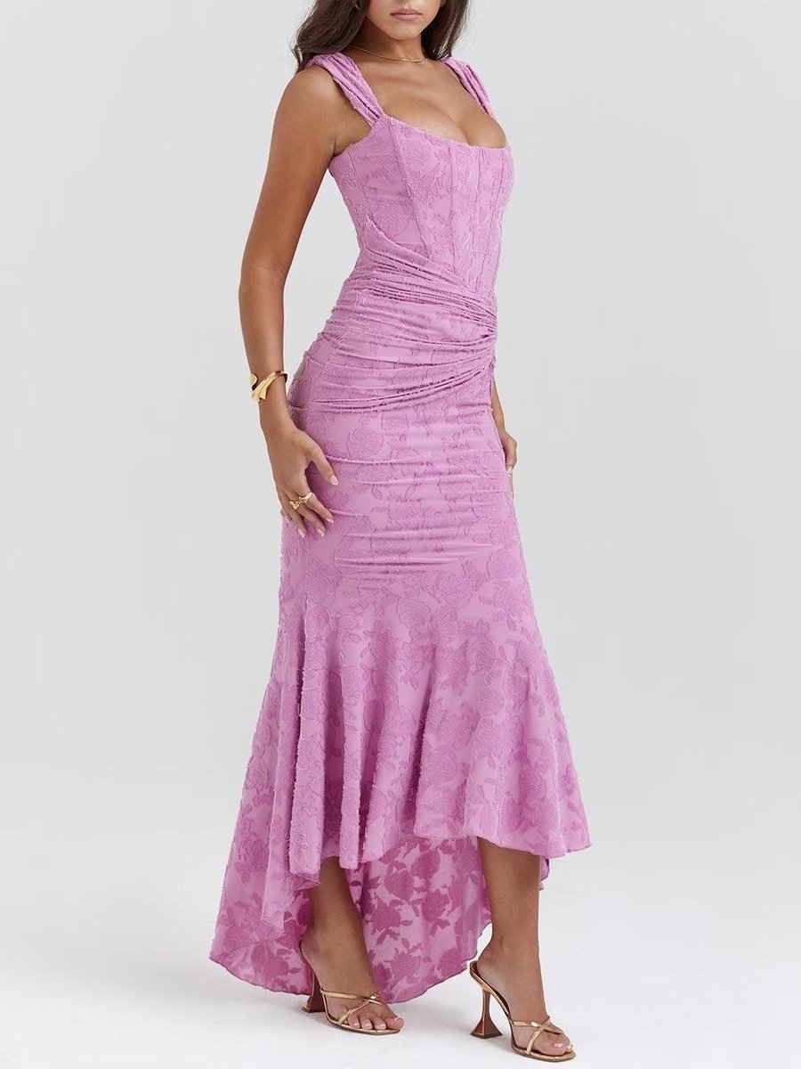 Lotte | Mother of the Bride Dress Elegante Corset Mermaid Jurk met Jacquard Kant