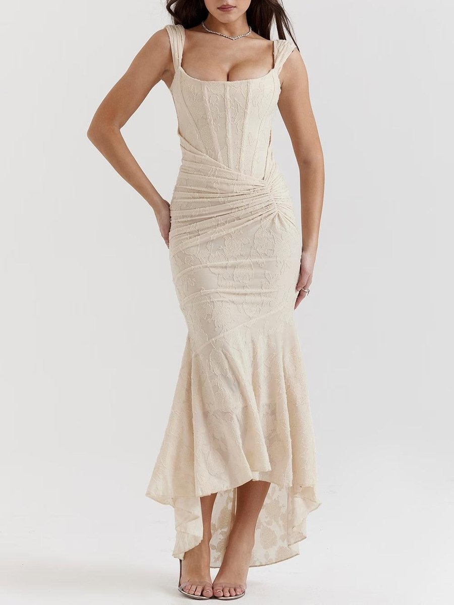 Lotte | Mother of the Bride Dress Elegante Corset Mermaid Jurk met Jacquard Kant