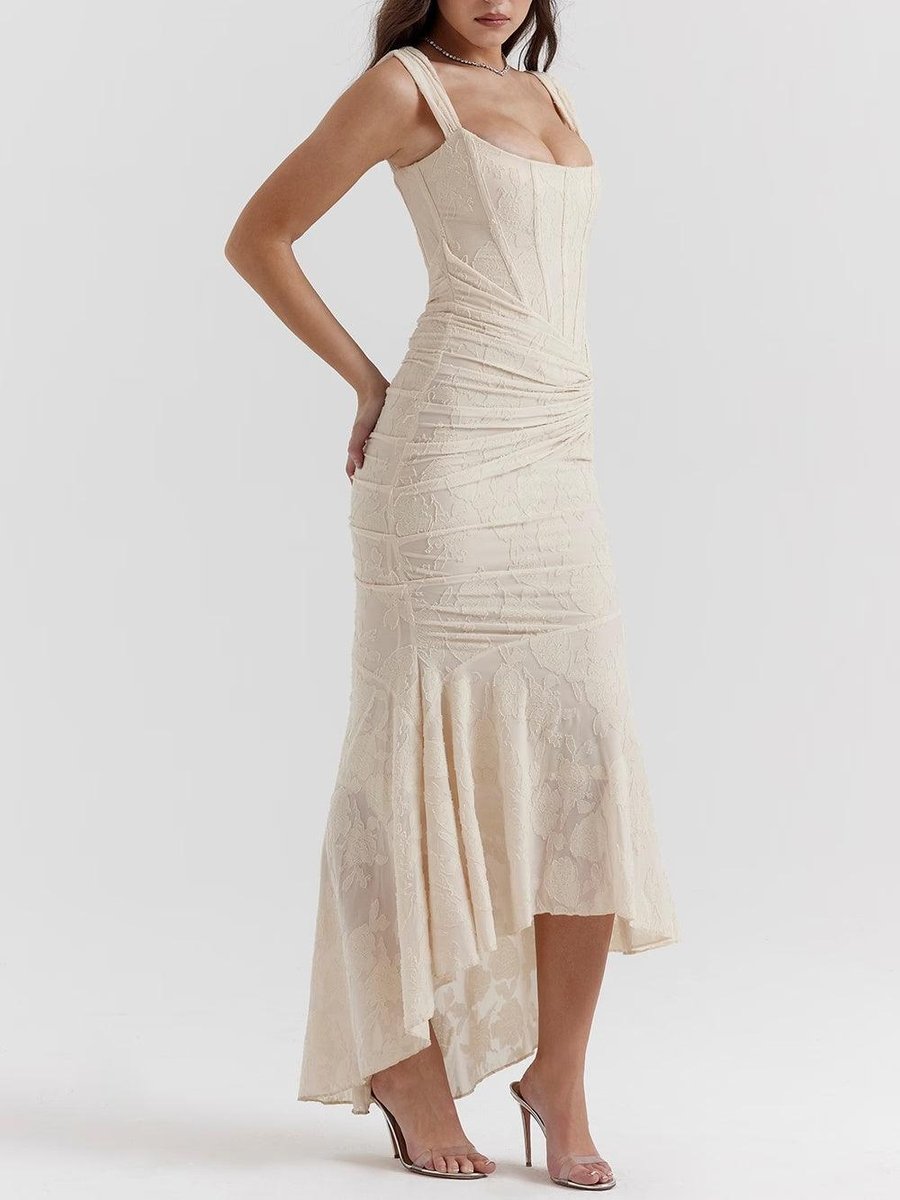 Lotte | Mother of the Bride Dress Elegante Corset Mermaid Jurk met Jacquard Kant