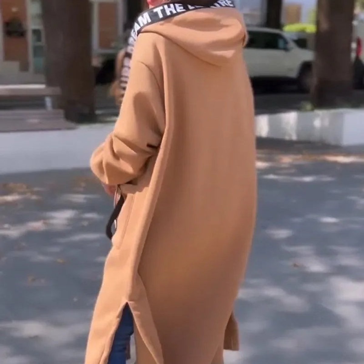 Lotte | Oversized Longline Hoodie Women Coat met Rits