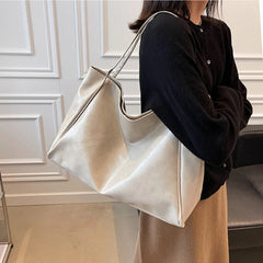 Emma | Retro PU-leren ruime tote bag dames schoudertas