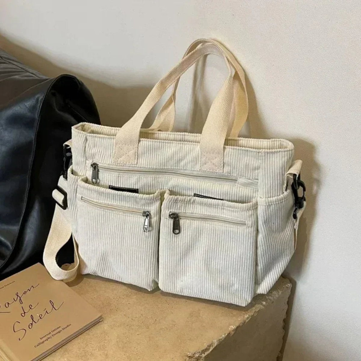 Lotte | Ribfluwelen Multivak Tote Bag Dames Schoudertas