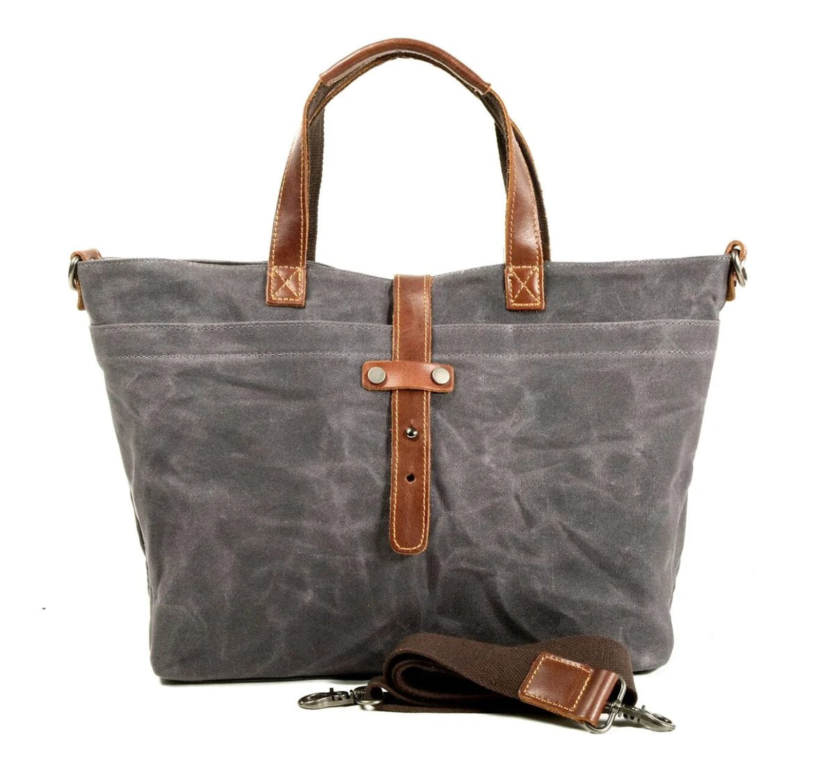 Bram | Unisex Gewaxed Canvas Leren Tote Bag Waterdicht
