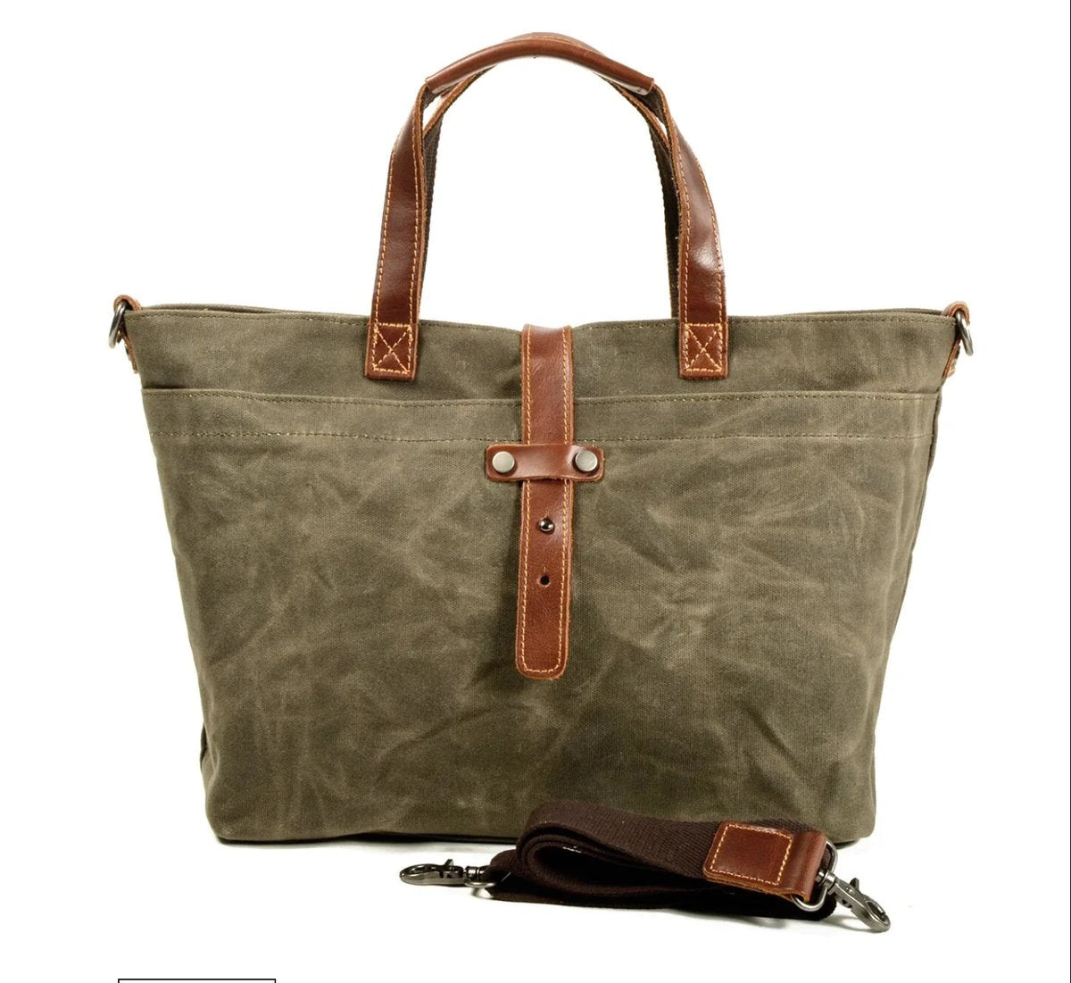 Bram | Unisex Gewaxed Canvas Leren Tote Bag Waterdicht