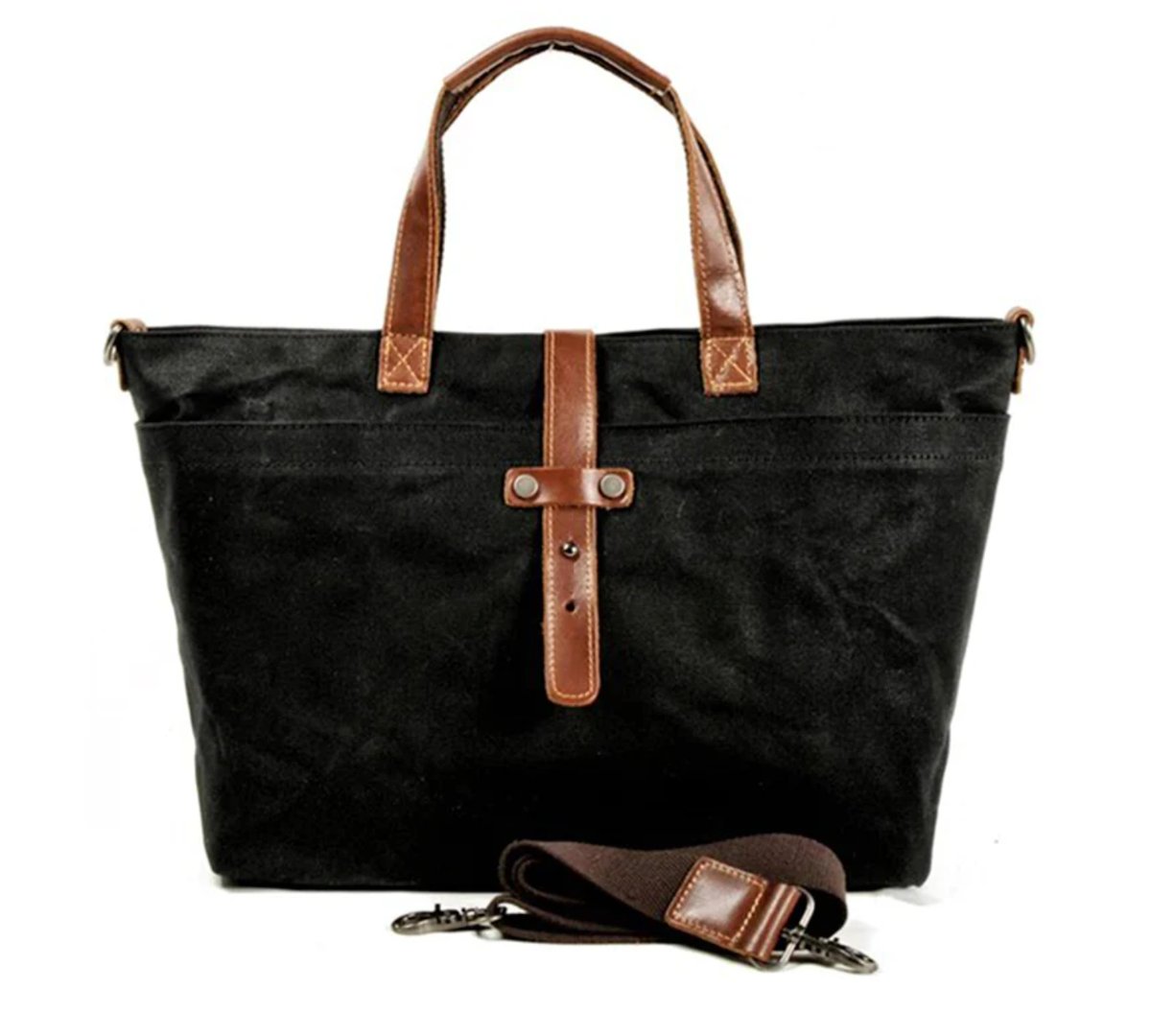 Bram | Unisex Gewaxed Canvas Leren Tote Bag Waterdicht