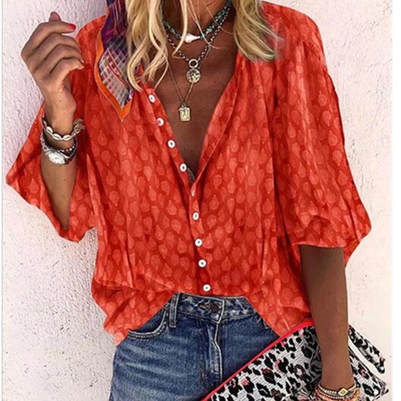 Faith | Women Printed Button Down Casual Blouse