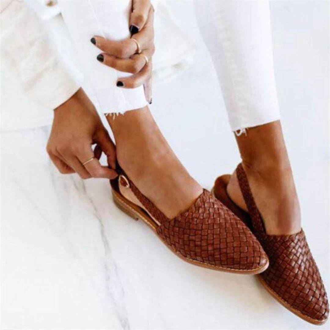 Melanie | Dames Instap Geweven Platte Loafers