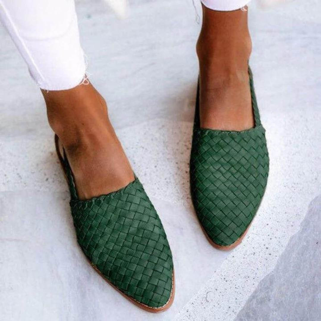 Melanie | Dames Instap Geweven Platte Loafers
