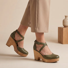 Genevieve | Dames Platform Hakken Met Bandjes En Blokhak