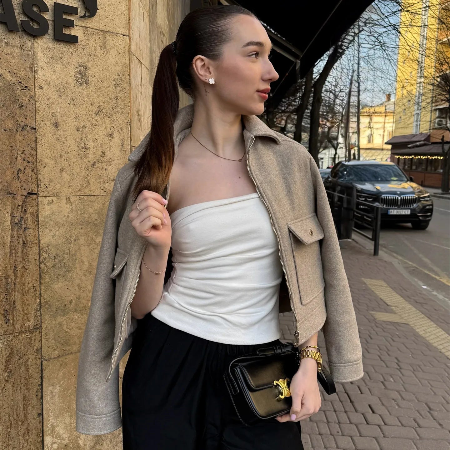 Maya | Dames Cropped Bomberjas Met Ritssluiting