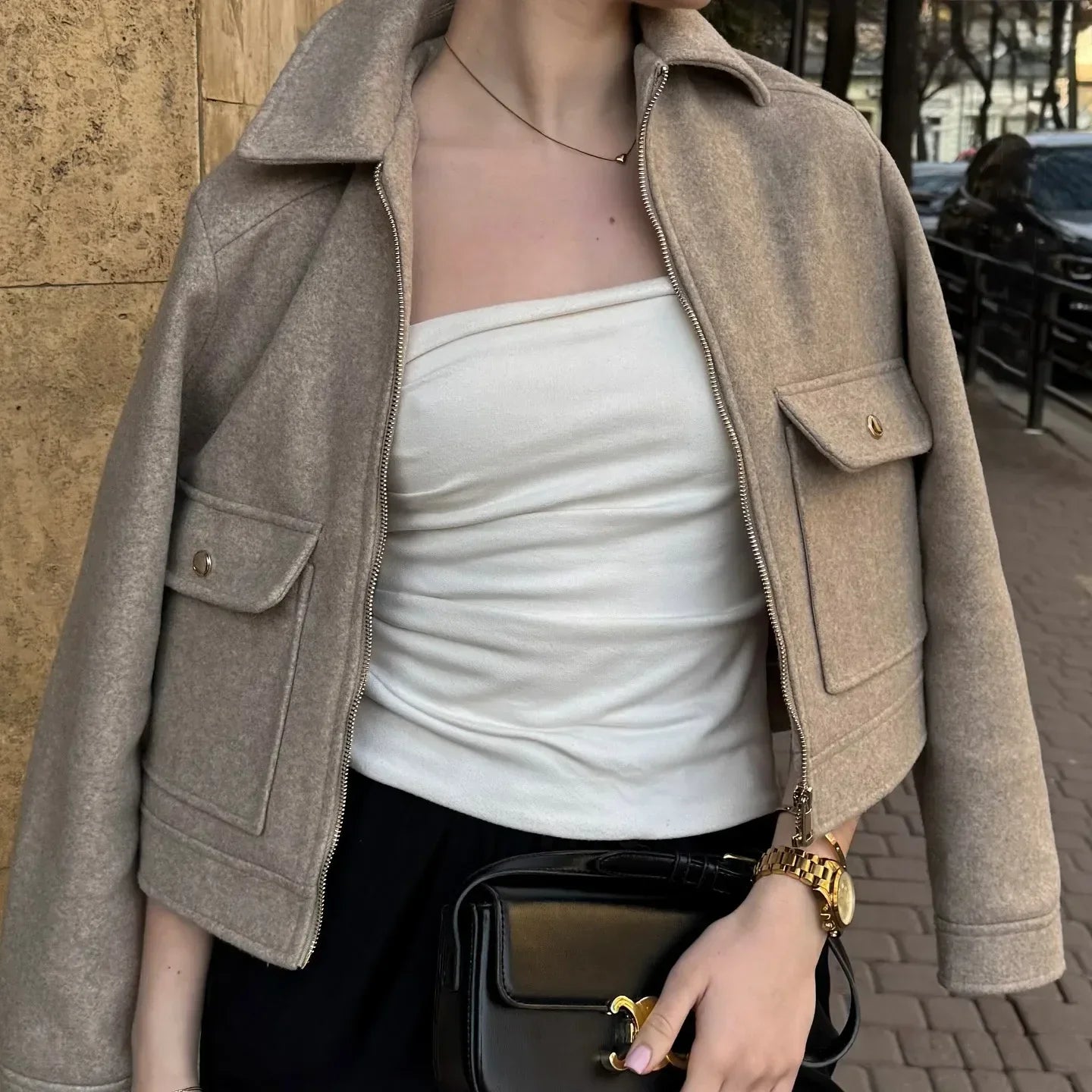 Maya | Dames Cropped Bomberjas Met Ritssluiting