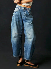 Riley | Dames Luipaardprint Jeans Met Wijde Pijpen