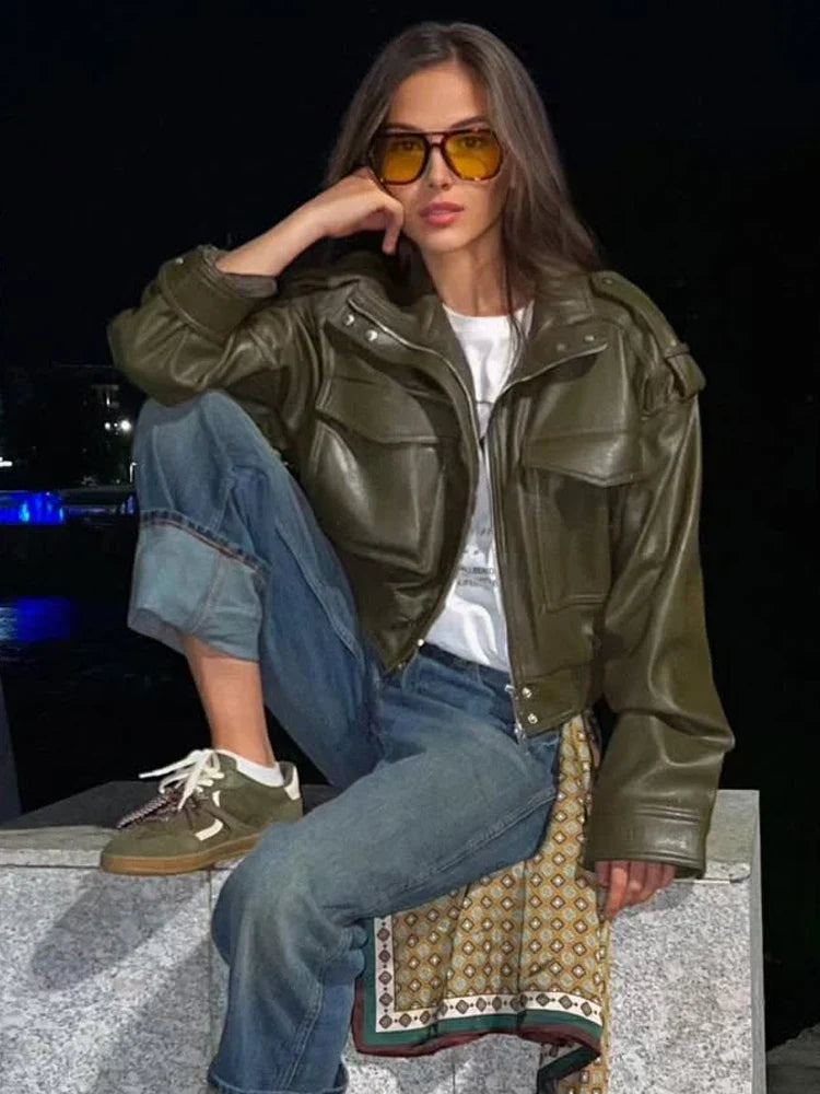 Gwen | Dames Bikerstijl Jas Met Ritssluiting