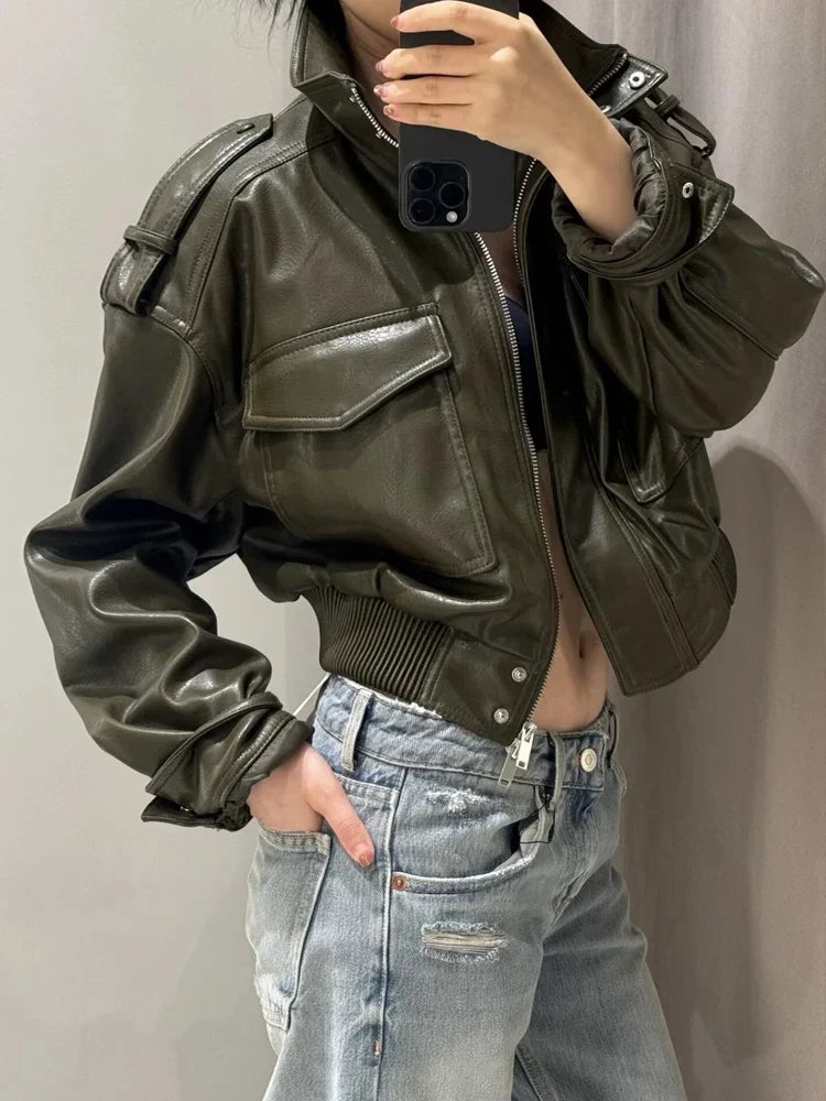 Gwen | Dames Bikerstijl Jas Met Ritssluiting