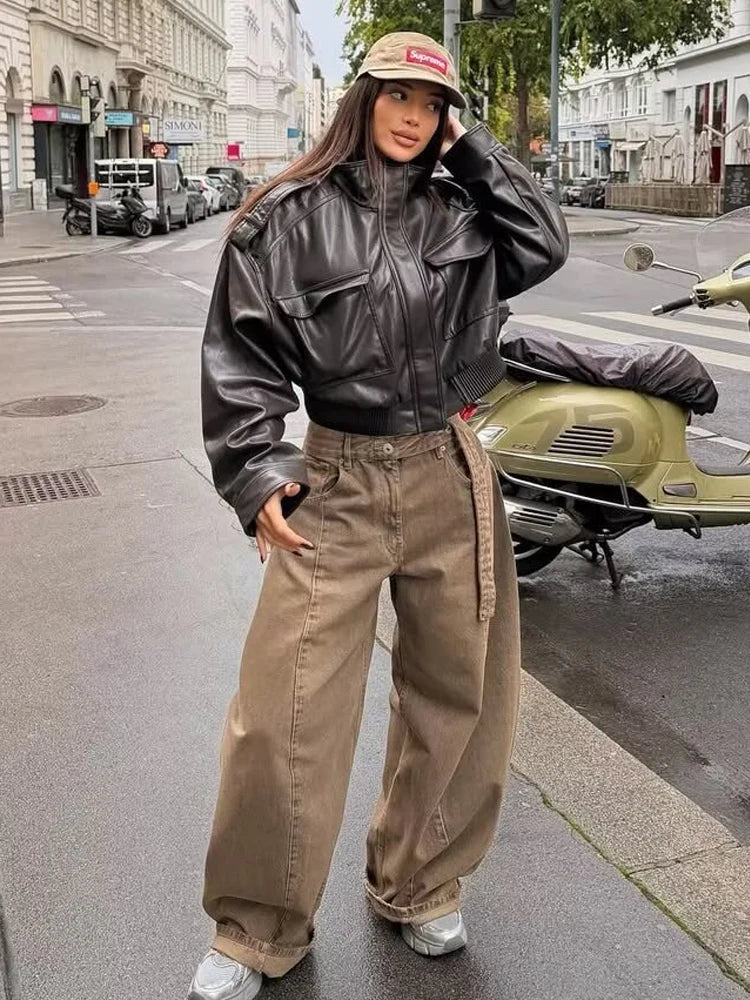 Gwen | Dames Bikerstijl Jas Met Ritssluiting